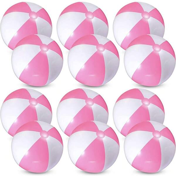 12 peças em um pacote médio 40cm rosa e branco bola de praia inflável festa na piscina decoração de entretenimento bola inflável