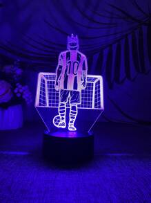 1pc 3D Colorful Creative Touch Soccer Player 10# Lamp, USB Port, Atmosphere Light, Home Decor, Holiday Gift For Soccer Fans