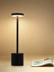 1 pieza Lámpara de escritorio LED regulable con control táctil moderno de metal, luz de ambiente inalámbrica y portátil, iluminación decorativa de sobremesa, mesilla de noche, bar, 3 modos de color, decoración del hogar para sala de estar y dormitorio