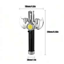 1Pc Creative Metal Inflatable Lighter, High-Temperature Flamethrower, Outdoor Windproof Lighter With COB Lighting, Multifunctional High-Power Flamethrower, Suitable For Moxibustion, Barbecue, Baking, Camping Lighter (Excluding Butane Gas) - Black - View 8
