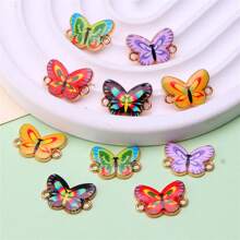 10 件金属首饰 DIY 配件双蝴蝶吊坠珠连接器，亚克力蝴蝶饰物 - 10pcs - 查看 5