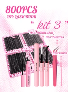 800 簇独立 D 卷曲 0.07D 30D40D60D80D/30D+40D+50D+60D 9-16 毫米自然造型睫毛簇 DIY 持久假睫毛礼物 适合女性女孩自然簇睫毛套装、睫毛、睫毛、假睫毛 - 黑色 - 查看 7
