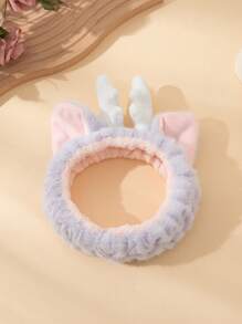 1pc Deer Horn Headband/Hair Hoop, Soft Plush Deer Ear Hair Hoop/Headband, Simple Women Makeup Wash Face Hairband, Won't Damage Hair, Suitable For Long/Short Hair, Home, Face Mask, Costume