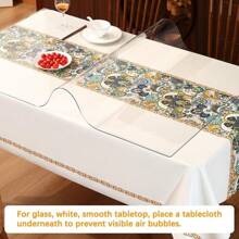 PVC Clear Table Protector - Multisize Thick Transparent Plastic Desk Cover, Rectangular Night Stand, Office & Computer Desk, Sofa Table, Small Desk Protector - Transparent-1.0mm - View 9