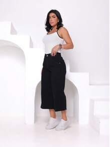 Women's Pantacourt Jeans - Black - View 4