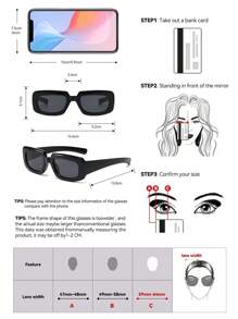 Y2K Sporty Street Style Square Plastic Sunglasses, Retro Fashion Classic Unisex Outdoor Travel Beach Vacation Casual Outfit Decoration Summer UV Protection Driving Glasses