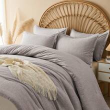 2/3-Pcs Comforter Sets Of King, Cationic Dyeing Technology, Soft, Comfortable And Breathable Bedding Sets For Your Home Decor, Room Decor, And Perfect Gift, [1 Comforter & 1/2 PillowShams]. - KhakiGrey-77 - Xem 4