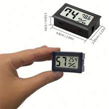 5 Pack Mini Small Digital Electronic Temperature Humidity Meters Gauge Indoor Thermometer Hygrometer LCD Display Fahrenheit(℉) For Humidors, Greenhouse, Garden - 黑色 - 查看 4