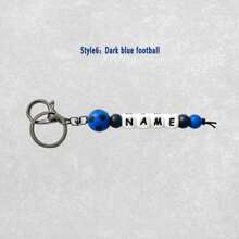 1pc Colorful Football Silicone Keychain, Personalized Handmade Custom Beads, Sports Keychain/Backpack Chain, Sports Gift,Apparel Accessories,Chic Autumn,Boyfriend,Girlfriend,Family,Friends - Silicone Keychain - View 20