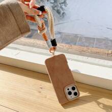 1 pieza Cordón de muñeca corto de moda para teléfono, correa de muñeca antideslizante y antidesplome con conector de funda para teléfono