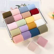 1 Roll / 5 Meters High-Quality Handmade Chiffon Satin Ribbon, Versatile Use For Gift Packaging, Bows, Wedding Invitations, Bouquet Ribbons, DIY Crafts, Christmas Decorations, DIY Home Decor, Wedding Party Bouquet Supplies And Gifts