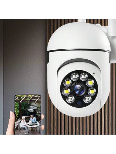 1pc/ 1080P HD Security Camera, Wireless WiFi Connection, App Control, Motion Audio Alert, Night Vision, Wand Mounted, Indoor/Outdoor Home Security, Spotlight Siren, USB Powered view 9