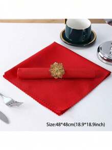 6pcs Set Elegant Cloth Napkins,(48*48cm/18.9inch*18.9inch)Square Satin Fabric Napkins,Woven,Washable,Ideal For Parties,Weddings,Dining Room,Home And Hotel Table Decor,Valentine's Day And New Year Party - Multicolor - View 2