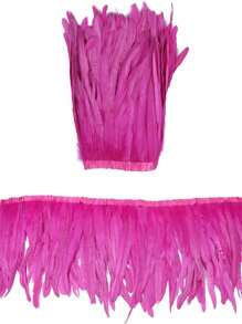 2Meters Colorful Rooster Tail Feathers Trims 23-30cm /9.2-12inches Pheasant Feather Fringe Ribbon For Carnival Plumes Decoration Rooster Pheasant Tail Feathers Plumes DIY Headdress Halloween Wedding Christmas Craft Supplies Accessories