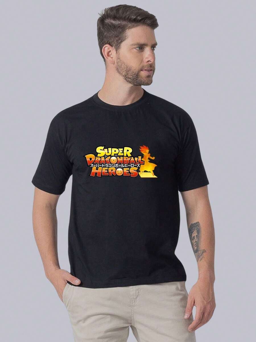 Heroes Anime Goku Printed T-Shirt Geek Fashion Comfortable Durable Fabric Various Colors