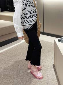 时尚公主风格儿童果冻凉鞋，女童水晶沙滩/度假鞋