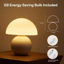 Dawnwake Ceramic Base Mushroom Table Lamp Small,Unique Aesthetic Cute Small Night Light For Christmas Gifts - 粉紅色的 - 查看 8