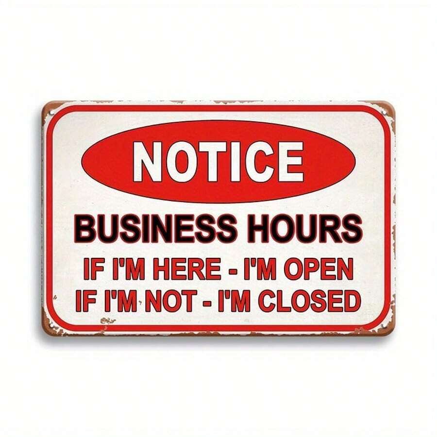 Retro Vintage Metal Sign - 1pc 8x12 Inches Business Hours Open And Closed Sign For Indoor/Outdoor Decor Gifts Birthday Graduation - multicolor - View 1