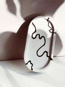 1 pieza Molde de silicona en forma de bandeja elíptica para hacer manualidades con resina, decoración del hogar, plataforma de exhibición de joyas, molde artesanal para yeso