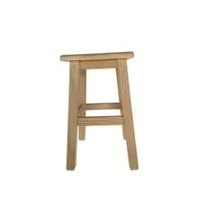Interior Solid Wood Square Stool In Natural Color 31x31x50cm. Free Shipping In 24/72h - Beige - View 2