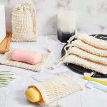 1/5 件装肥皂袋、香皂袋、剑麻肥皂袋网眼用于去角质、沐浴、擦洗