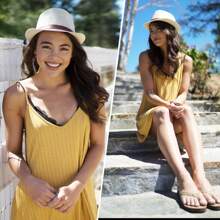 Simplicity Fedora Hats For Women Packable Mens Straw Fedora Hats For Men Summer Beach Hats For Women Mens Fedoras Men Fedora Hats Fedora For Men, Natural L/Xl