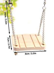1 cái/2 cái Võng treo bằng gỗ, Cầu treo chuông chống trượt cho thú cưng nhỏ, Thích hợp cho mọi mùa - Màu be - Xem 2