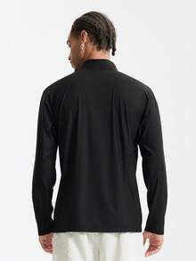 INFLATION Men 2025 Spring/Summer New Windproof Cycling T-Shirt, Lightweight Moisture-Wicking Long Sleeve Mock Neck Sports Outdoor, Fall