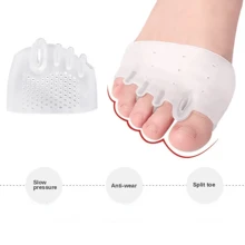 QKC 2 piezas de calcetines con almohadillas de silicona para los dedos, separador y protector de dedos de los pies