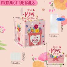 FZZ Pink Mother's Day Money Box, Party Decoration Gift Box, Mother's Day Gift Cash Surprise Money Gift Box