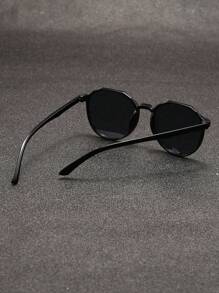 1pc Round Frame Summer Beach Unisex Fashion Fashion Glasses - Black - View 2