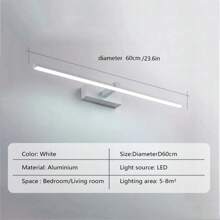 1 件 40/60/80/100CM 易于安装防水铁质 LED 镜前灯简约黑白中性灯长条壁灯适用于浴室梳妆台卧室 LED 平板灯现代家居装饰灯具 - 多色 - 查看 17