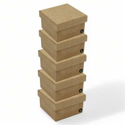 kit 5 - Caixa Lisa Organizadora COMPRE 5 PAGUE 3 - quadradas, presente, modelo- Tampa de sapato Mdf Cru