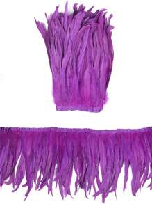 2Meters Colorful Rooster Tail Feathers Trims 23-30cm /9.2-12inches Pheasant Feather Fringe Ribbon For Carnival Plumes Decoration Rooster Pheasant Tail Feathers Plumes DIY Headdress Halloween Wedding Christmas Craft Supplies Accessories