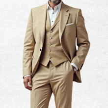 Men's Slim Social Suit High Standard Complete Set (Pants + Blazer + Vest) - View 2