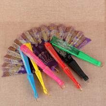 1 件中国风蝴蝶折扇，手工制作传统塑料折扇，古典舞蹈礼物 - 彩色 - 查看 3