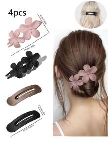 1/3/4pcs Flat Top Hair Clips, Fashion Matte Non-Slip Hair Clips Suitable For All Hairstyles, Multiple Styles For Women Bridal Wedding Party Hair Accessories Home Bathroom Decor