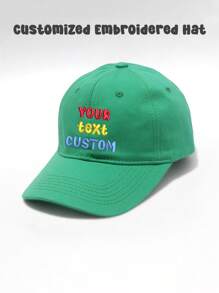 1 Set Customized Multi-Color English Letter Embroidered Men's And Women's Sun Hats ,Put Any Face On Hats, Personalized Duckbill Caps With Photos And Fun Customized Baseball Caps - Burgundy - View 3