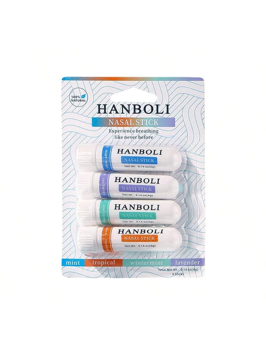 Nasal Stick (4 Pack) | Vapor Flow Technology | Better Breathing + Natural Focus | Cool Refreshing Sensation | Premium Essential Oils + Menthol Inhaler