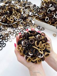 400pcs Women's Small Hair Tie Set, With A Variety Of Colors, Sweet And Cute, High Elasticity, Tied In Ponytails And Braids, Suitable For Daily Casual Use, And A Gift For Girlfriends