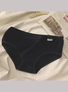 5pcs Women Solid Color Simple Comfortable Breathable Panties, Teen Underwear