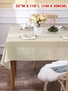 1pc Refreshing Pastoral Solid Color Tablecloth, Skin-Friendly Absorbent Washable & Reusable, Suitable For Living Room, Dining Room, Picnic, Wedding, Daily Home Decor, Spring/Summer