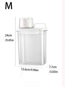 1 pièce Boîte de rangement pour poudre à lessive, utilisée pour stocker la poudre détergente, la poudre de savon, le conteneur de détergent liquide, pour un usage domestique