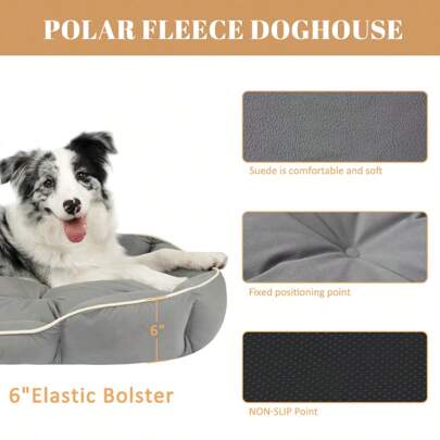 1pc Multipurpose Pet Bed, Suitable For Large, Medium And Small Dogs And Cats, Slip-Resistant And Waterproof Bottom, Made Of Suede Fabric, Comfortable PP Cotton Filling, Machine Washable And Hand Washable, All Seasons