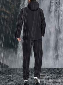 RODEEL Ensemble de veste à capuche et pantalon pour hommes, imperméable, respirant, coupe-vent et léger. Convient pour la randonnée, le cyclisme, la pêche et les activités de plein air