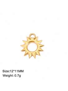 1 peça de aço inoxidável bonito mini sol e estrela do mar pingente, faça você mesmo jóias fazendo acessório para pulseira, colar, brincos