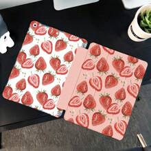 可爱草莓图案 iPad 保护套，采用时尚设计皮革 + TPU 材质平板电脑保护套，柔软防摔保护，超薄/智能支架/自动唤醒，兼容 iPad 第 10 代/iPad Air(M2)/Pad Pro(M4)/Air4/5/6/Pro10.5/2022/2021/2024/12.9/Mini7/2019/Air 11(2025)/11th/Air 13(2025) - 無色 - 查看 2