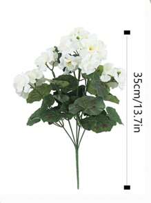1/4Pcs Artificial Geraniums Outdoor Silk Flowers Artificial Geranium Bush Faux Flowers Geraniums For Floral Home Decor Indoor Garden Patio Grave Cemetary Vase Table Centerpiece - White - View 2