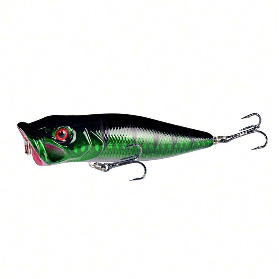 9.5cm/12.8g Floating Topwater Lure Fishing Bait, Popper 6# Hook - Multicolor - View 1