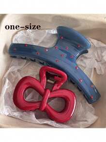 2pcs/Set Ladies Elegant Multi-Color Acrylic Marble Plumeria Hair Clips, With Plumeria & Butterfly Decor, Suitable For High Ponytail, Casual Everyday Accessory Hair Claws Claw Clips Hair Jaw Clip Hair Clamps Hair Clutch Hair Claw Clip Fall Winter Hair Accessories For Women Bows For Vacation Outfits Woman